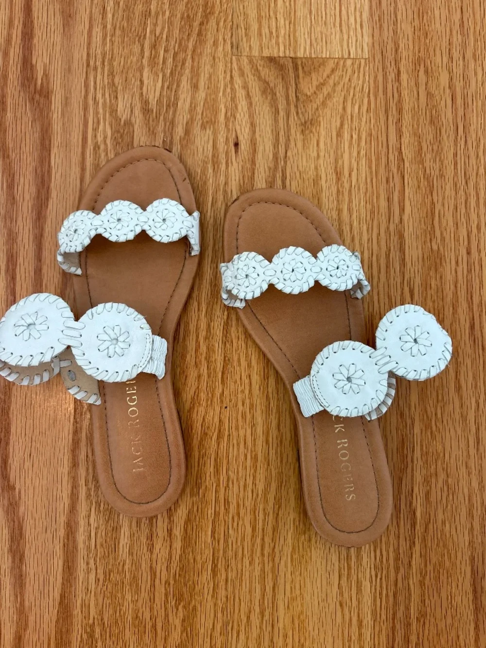Jack Rogers white sandals